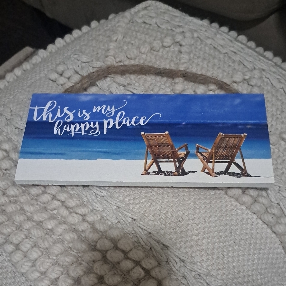 Beach Scene Wall Decor with Blue and Brown Accents